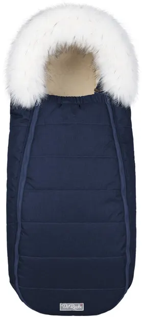 Sac universal de iarna pentru carucior cu lana de oaie DoRechi - Baby XS Albastru inchis