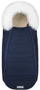 Sac universal de iarna pentru carucior cu lana de oaie DoRechi - Baby XS Albastru inchis