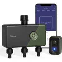 Programator Wifi automat pentru irigare Diivoo DI-WT11W-EUGN, 3 zone, IP54, functie Rain Delay, Control Aplicatie, RFID 60M