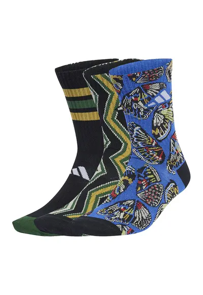 Sosete scurte cu model - 3 perechi - Negru/Galben/Albastru royal