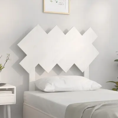 vidaXL Tăblie de pat, alb, 92x3x81 cm, lemn masiv de pin