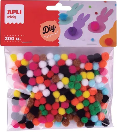 Mini pompoane Apli Kids - 8 mm, 200 bucăți