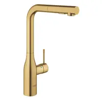 Baterie bucatarie Grohe Essence 30270GN0, monocomanda, pipa inalta, limitator temperatura, dus extractibil, Brushed Cool Sunrise