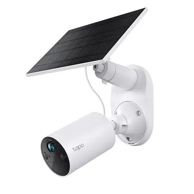 Camera exterior wireless WiFi cu iluminare duala si panou solar TAPO C410 KIT, 3 MP, 3.17 mm, IR/Lumina calda 9.1 m, microfon si difuzor, sirena 94 dB, acumulator 2.5 W, slot card