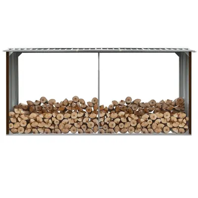 Gossi Șopron depozitare lemne, maro, 330x92x153 cm, otel galvanizat