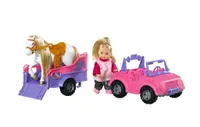 Set papusi - Evi Masinuta cu remorca pentru cai / Horse Trailer