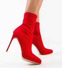 Botine dama Scarl Rosii