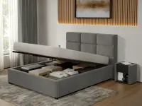 Pat Tapitat Cico de 190 rabatabil 170 x 114 C1 din piele/stofa Gri - Falcone 21 180x190