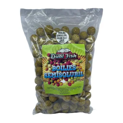 Boilies Semisolubil 20 mm, aroma de PORUMB DULCE, 1 kg, Dual Fish