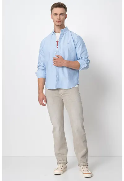 Camasa relaxed fit de bumbac Authentic - Albastru glaciar