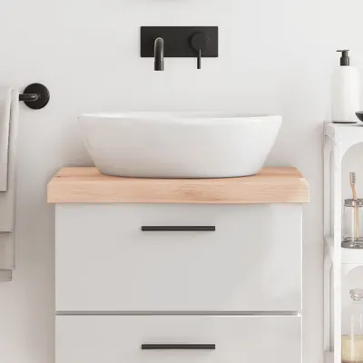 vidaXL Blat de baie, 60x50x(2-6) cm, lemn masiv netratat