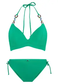 Costum de baie din doua piese cu sutien cu burete - Verde