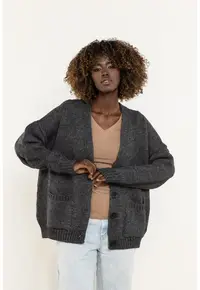 Cardigan dama A756 - Nylon - Graphite