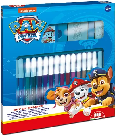 Set carioci Multiprint Paw Patrol - 18 bucăți , cu 2 stampile