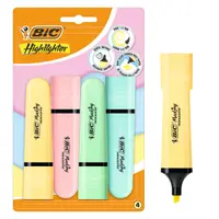 Set 4 evidentiatoare cu varf modular, Bic, Pastel