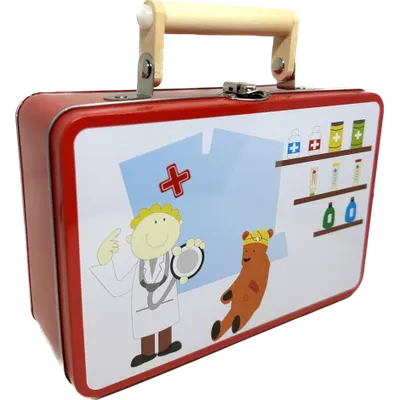 Trusa Medicală pentru Jocuri de Rol doctor, din lemn, 12 piese