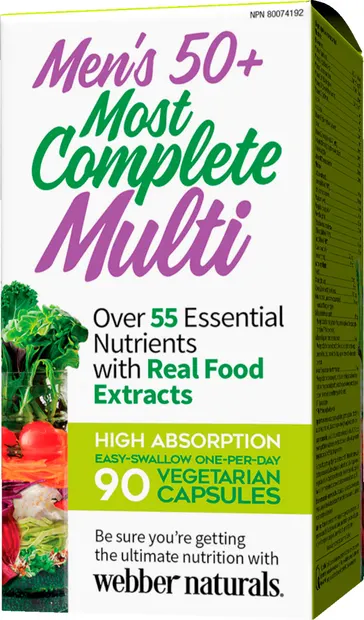 Men’s Most Complete Multi 50+, 90 capsule, Webber Naturals