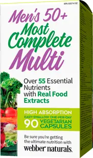 Men’s Most Complete Multi 50+, 90 capsule, Webber Naturals