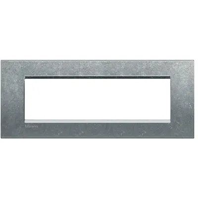Placa ornament ,7 module, gri natural, living light, BTICINO