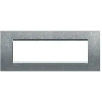 Placa ornament ,7 module, gri natural, living light, BTICINO