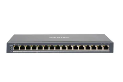 Switch PoE Hikvision DS-3E0516P-O: 8 × 1 Gigabit PoE port,8 × 1 Gigabit RJ45 port, PoE: Ports 1 to 8 maxim 30W, buget PoE 110W