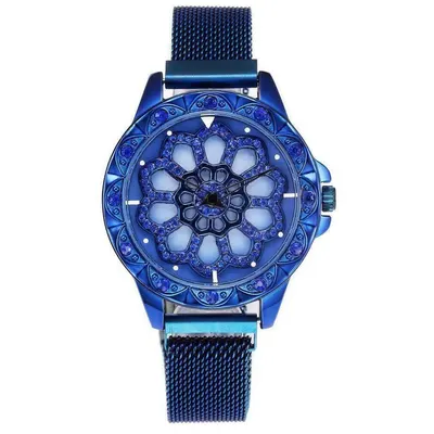 Ceas dama Quartz, Cadran Rotativ, Albastru