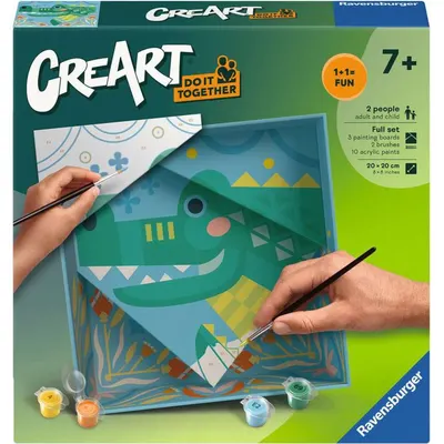 Set de pictat după numere Ravensburger CreArt - Crocodil fermecător (Do it together)