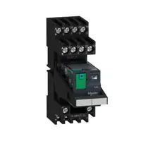 Releu miniatural pre-asamblat cu soclu, Relee Electromecanice Harmony, 6A, 4CO, LED, buton de testare blocabil, terminal mixt, 24V CC
