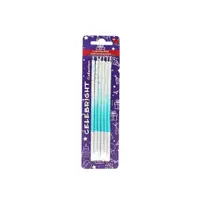 Set 6 lumânări pentru tort, Celebright, turcoaz, degrade cu picățele, 15 cm