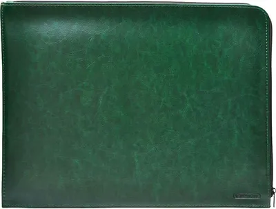 Dosar cu fermoar OfBox Dynamic - A4, piele, verde