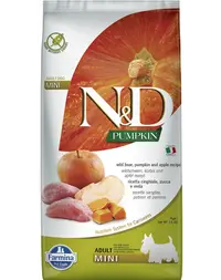 FARMINA N&D GF Adult Mini Pumpkin Boar&Apple hrana uscata caini adulti talie mica, dovleac, mistret si mar 7 kg