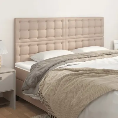 vidaXL Tăblie de pat Cappuccino 160x5x118/128 cm piele ecologică