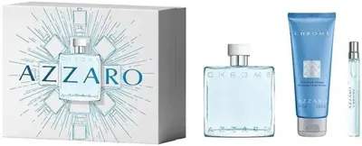 Azzaro Set Chrome - Apă de toaletă, 100 și 10 ml + Gel de duș, 75 ml