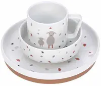 Set de hrănire Lassig - Tinny Farmer, Sheep & Goose, 3 piese