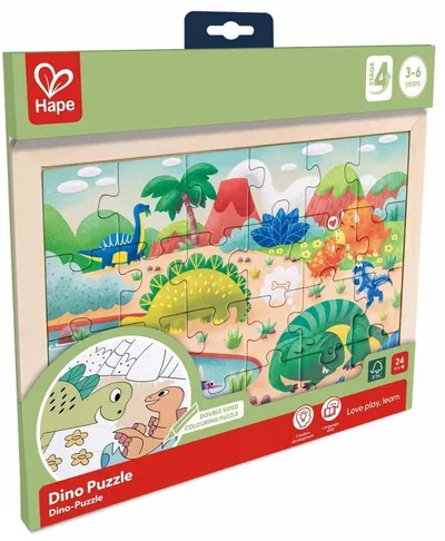 Puzzle din lemn Hape International - Dinozauri