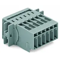 1-conductor male connector; clamping collar; 4 mm²; Pin spacing 5 mm; 7-pole; 4,00 mm²; gray