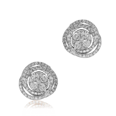 Cercei din aur alb cu diamante de 1.26ct