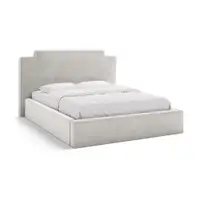 Pat matrimonial gri deschis tapițat cu spațiu de depozitare cu somieră 180x200 cm Princess – Micadoni