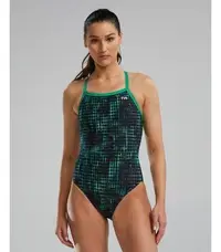 Costum baie intreg pentru femei - Diamondfit - Atrix - albastru I verde