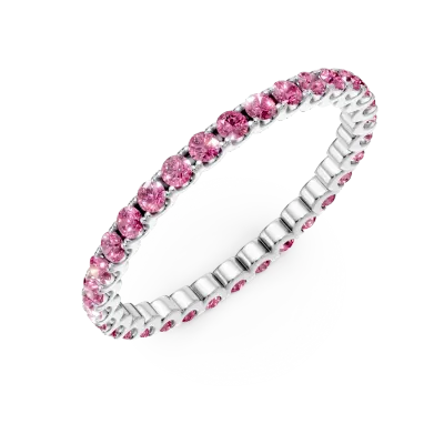 Inel eternity din aur alb cu rubine de 0.7ct