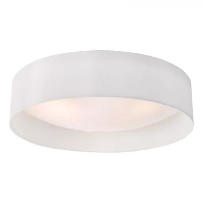 Lampa tavan Nysa 3 Light Flush White Faux Silk 60cm