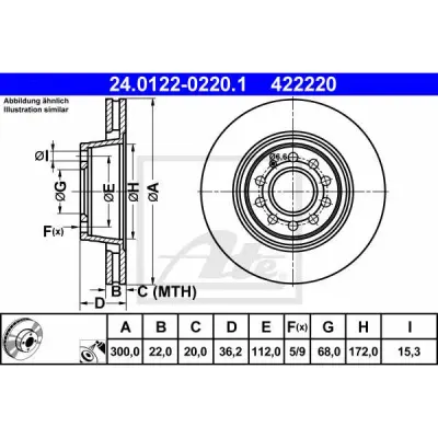 Disc frana ATE 24.0122-0220.1