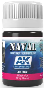 Produs eroziv pentru nave AK Interactive - WASH FOR GREY DECKS (AK302) (35 ml)