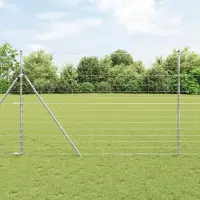 vidaXL Gard din plasă sudată pentru fixare în sol 50 x 1,6 m Argintiu