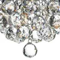 Lampa tavan Pluto 3 Light Flush Polished Chrome Crystal Glass Droppers