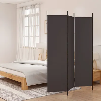vidaXL Paravan de cameră cu 3 panouri, maro, 150x200 cm, textil