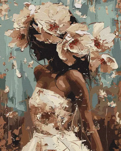 Set de pictură după numere Ideyka - Floare, 40 x 50 cm