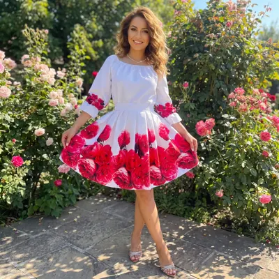 Rochie eleganta din barbie cu imprimeu floral Eleftheria
