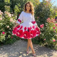 Rochie eleganta din barbie cu imprimeu floral Eleftheria
