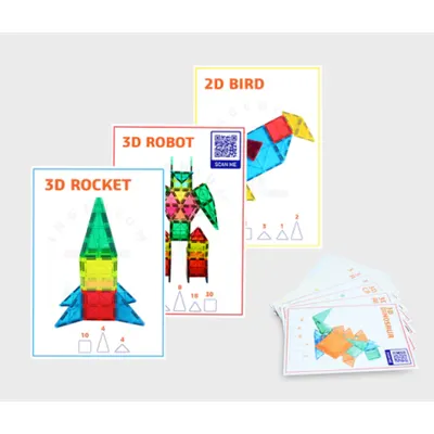 Set carduri cu provocari pentru seturile magnetice de constructie
